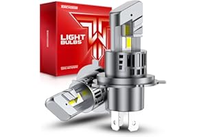 Torchbeam T1S H4/9003/HB2 LED Headlight Bulbs, 800% Super Brightness 6500K White Halogen Replacement, Canbus Ready, Plug and 