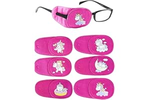 Mvwarj Eye Patches for Kids, 6 Pcs Girls Right Eye Patch for Glasses, Reusable Eye Patch for Lazy Eye Toddler Treating Amblyopia Strabismus and After Surgery (Pink Unicorn)