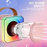 Lavliy Mini Karaoke Machine 2 Microphones Kids Bluetooth Speaker Pink view 2