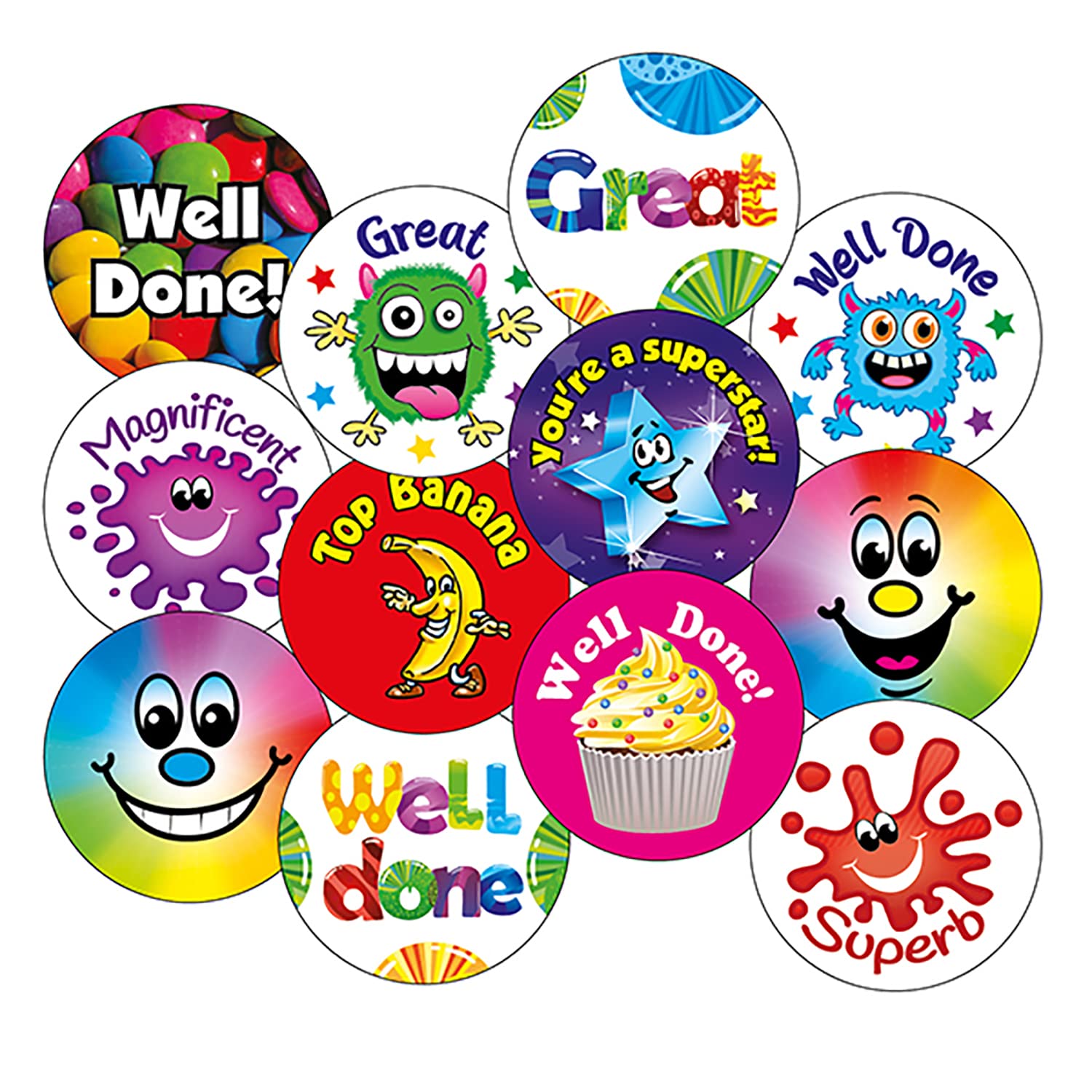 160 Mixed Scented Smelly Motivational Childrens Pupils School Teachers Reward Stickers Pack Primary Teaching Services