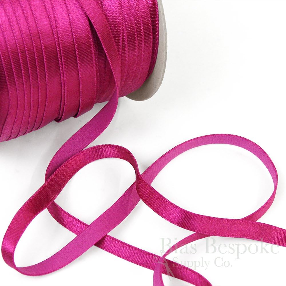 12 Yards of LEDA 10mm Plush Back Bra Strap Elastic, Hot Shock Pink, Made in Italy
