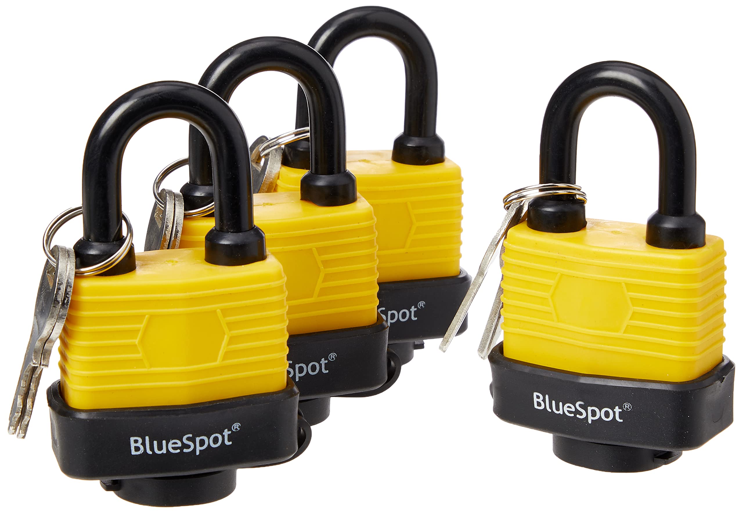 Fort Knox 77011 40 mm Weather Resistant Keyed Alike Padlocks - Yellow (Pack of 4)