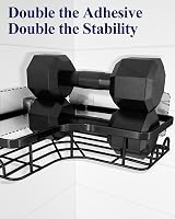 Kitsure Corner Shower Caddy 2 Pack Rustproof Organizer 20lb Adhesive Black view 6