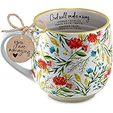 Lighthouse Christian Products God Will Make a Way - Vintage Floral 18 Ounce Ceramic Drinking Mug