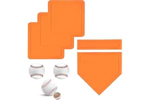 PRAOUTSAD Rubber Baseball Bases for Yard - 5 Piece Set Improve Power and Agility - Softball Kickball Bases & Plates - Baseballs Accessories Fun for All Ages