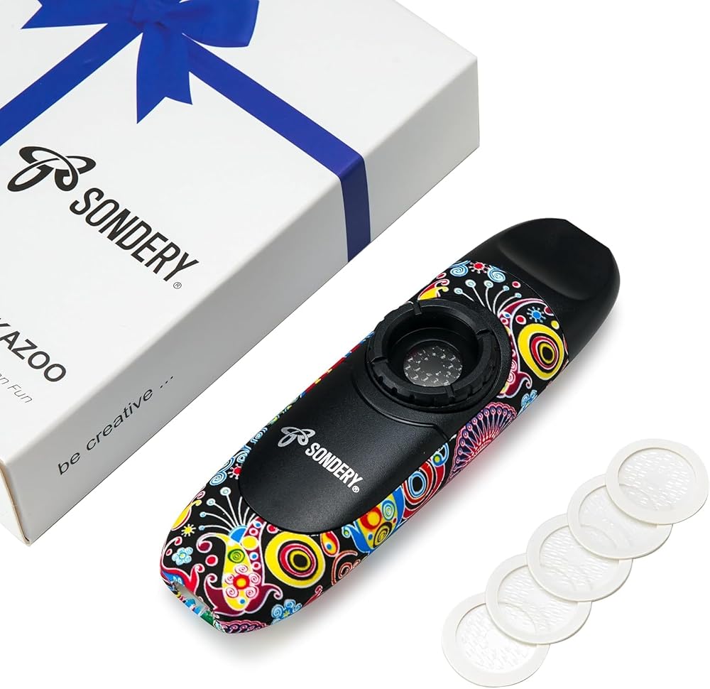 Sondery Professional Kazoo Wind Instrument with 5 Membranes Lanyard and Pouch