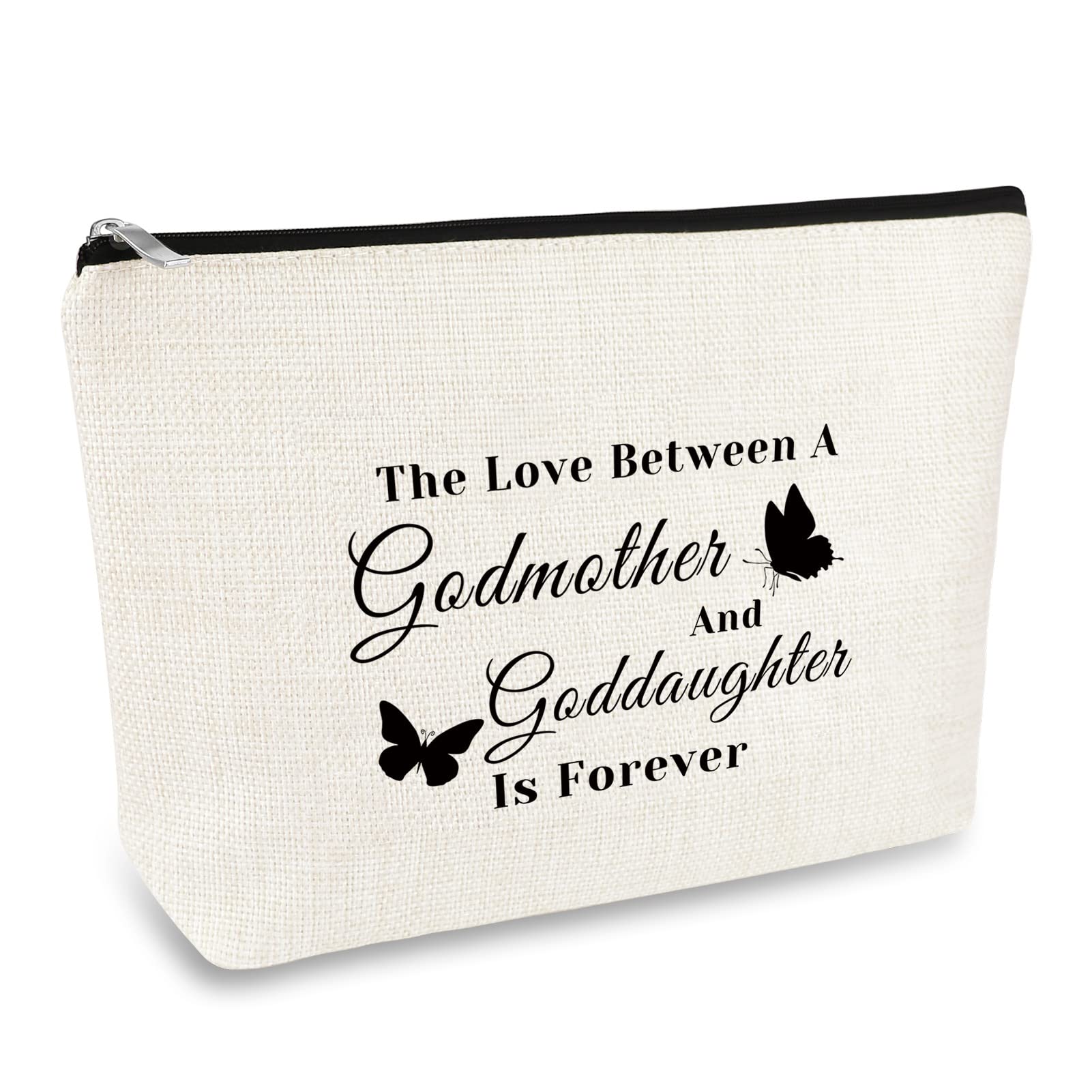 Godmother Goddaughter Gift Makeup Cosmetic Bag Goddaughter Gifts from Godmother Christian Baptism Gifts Confirmation Gift Wedding Christmas Birthday Present Travel Makeup Pouch