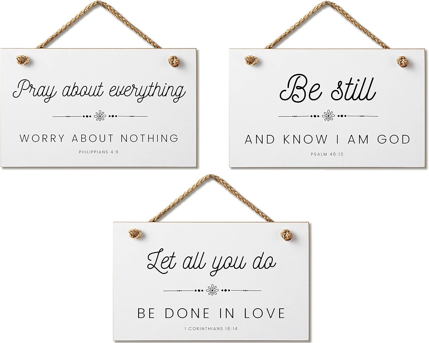 Marvin Gardens Designs Farmhouse Style Bible Verse Wall Decor Wood Sign Bundle 9.5 x 5.5 Inch Wood Made in the USA
