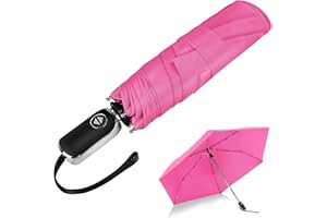 LEAGERA Compact Travel Umbrella Small, Mini Small Umbrella For Purse with Flat Handle Design, Waterproof Small Umbrella for Light Rain