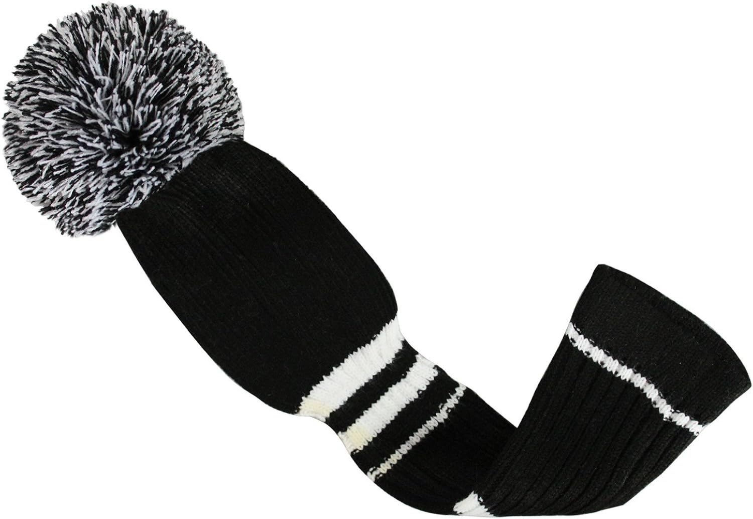 Scott Edward Black Color White Stripes Golf Pom Pom Head Covers Set of 3 for Wood Clubs, Rotating Number Tags : Sports & Outdoors