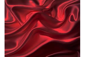 Mk Home LLC 4pc Soft Silky Satin Solid Color Deep Pocket Sheet Set (Red, Queen)