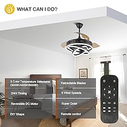 Dawn Whisper Retractable Ceiling Fan with