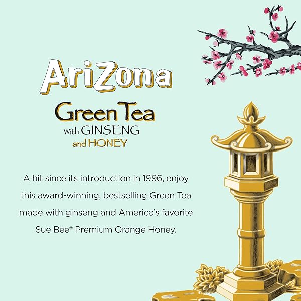 ARIZONA GREEN TEA WITH GINSENG AND HONEY – 16 FL OZ (PACK OF 12)