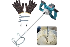 DAKEPOLE Cement Mixer, 2100W Handheld Electric Concrete Mixer, Portable Mortar Mixer with 6 Adjustable Speed, Portable 110V Mud Mixer for Mixing Concrete, Motar, Paint, Mud, Grout, Plaster, Thinset, Mince