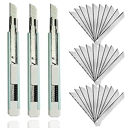 WEKOIL 30Pcs Snap Off Utility Knife Blades with 3