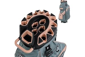 Tangkula Golf Cart Bag with 14-Way Full Length Dividers, 6 Molded Lock Top Golf Club Bag with 11 Pockets, Cooler Bag, Padded Strap, Handles, Umbrella Holder & Rain Hood