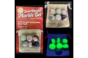CURATED COLLECTABLES Uranium Jabo Classics Glow Marbles Mix - 1 Pack of 6