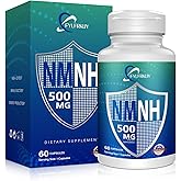 FYLFRKUY New NMNH 500mg Per Serving (Dihydronicotinamide Mononucleotide), NAD 𝐒𝐮𝐩𝐩𝐥𝐞𝐦𝐞𝐧𝐭𝐬 Pure Organic, More Effective Than NMN for Anti-Aging, Energy, Immunity, Focus - 60 Count