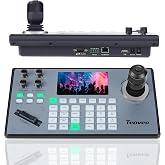 Tenveo NDI PTZ Camera Joystick Controller, 5'' LCD Screen Real-time Preview 4D Joystick Controller, NDI License Included, Support NDI PoE VISCA Pelco-D/P RJ45 For Church Live/Events/Live Streaming