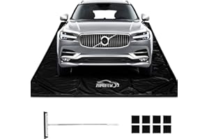 ZOMOFEW Containment Mat, Non-Slip Garage Floor Mat, Heavy Duty Waterproof Garage Car Mat for Snow Ice Water and Mud with Squeegee (7'9" x 16')