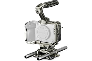 Tilta Camera Cage Basic Kit Compatible with Sony FX3/FX30 V2 | includes Full Cage Top Handle, Baseplate & more | Top Plate NATO Rail, Cold Shoe, 1/4"-20 and 3/8"-16 | TA-T16-A-TG Titanium Gray