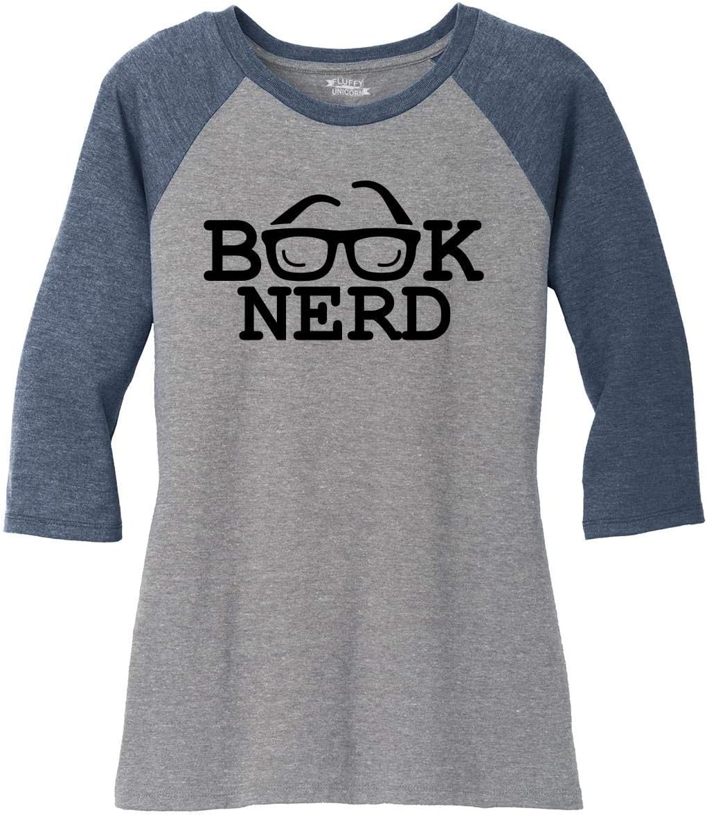 Comical Shirt Ladies Book Nerd Funny Tee Geek Gift 3/4 Raglan