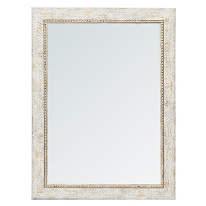 999Store Fiber Framed Decorative Wall Mirror or Bathroom Mirror Grey(24x18 Inches)