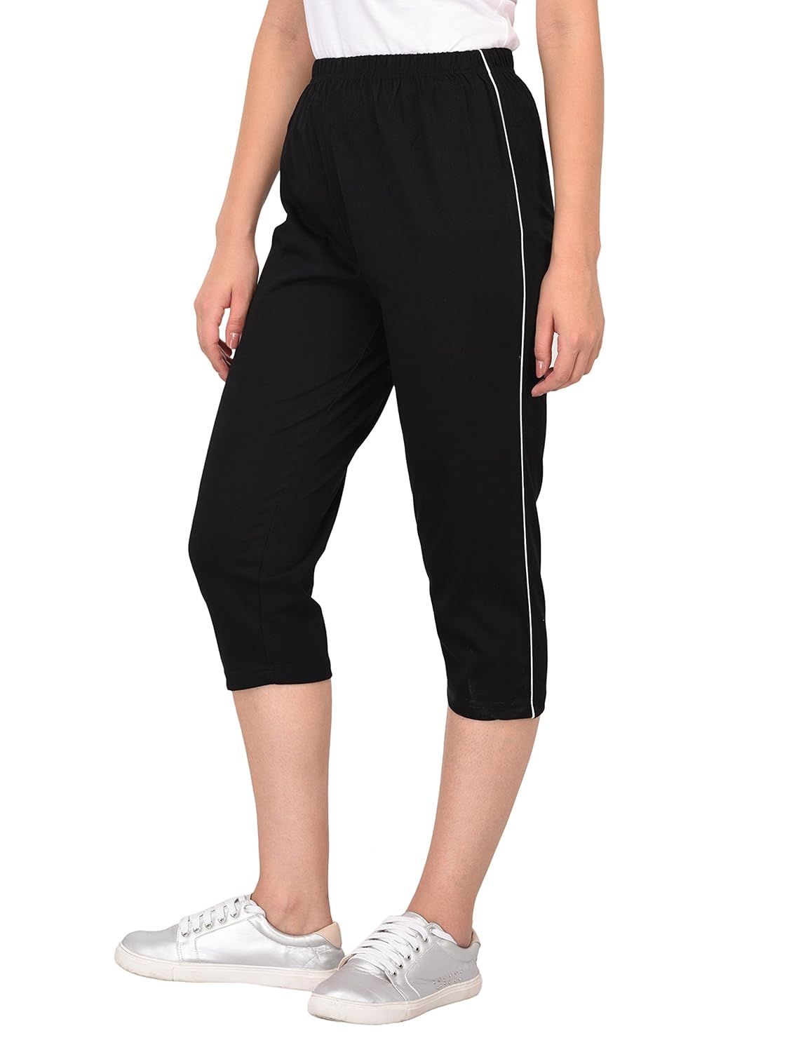 espresso women's casual relaxed fit cotton 3/4th capri pants