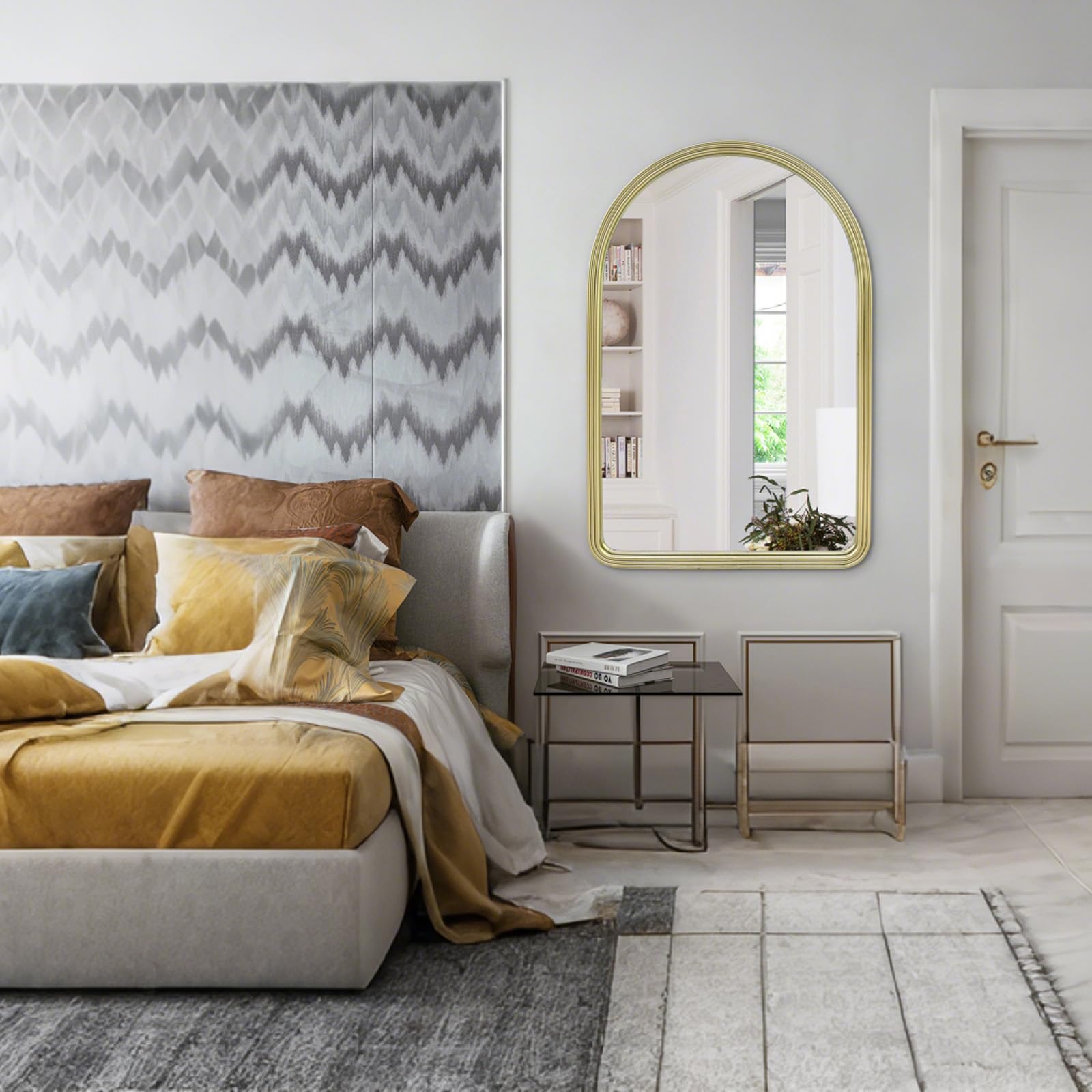 womilous Gold Areched Mirror - 24
