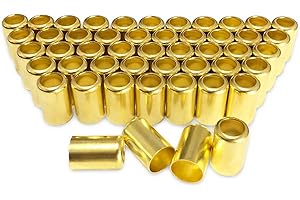PIDNSROZO 50PCS 7327 Hose Ferrules Brass Fitting, 0.625in ID x 1in Long Repair Ferrules for Air Hose, Torch Hose, Acetylene Hose, Use with Hose Crimper Tool Kit