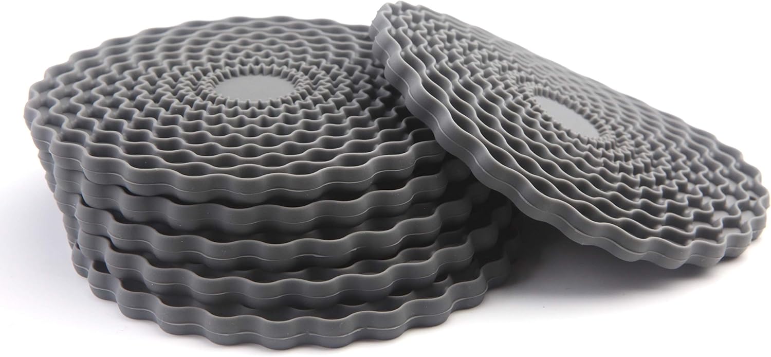 Grey Drinks Coasters Set of 6 by Stone & Thyme, a UK Brand. Non Slip