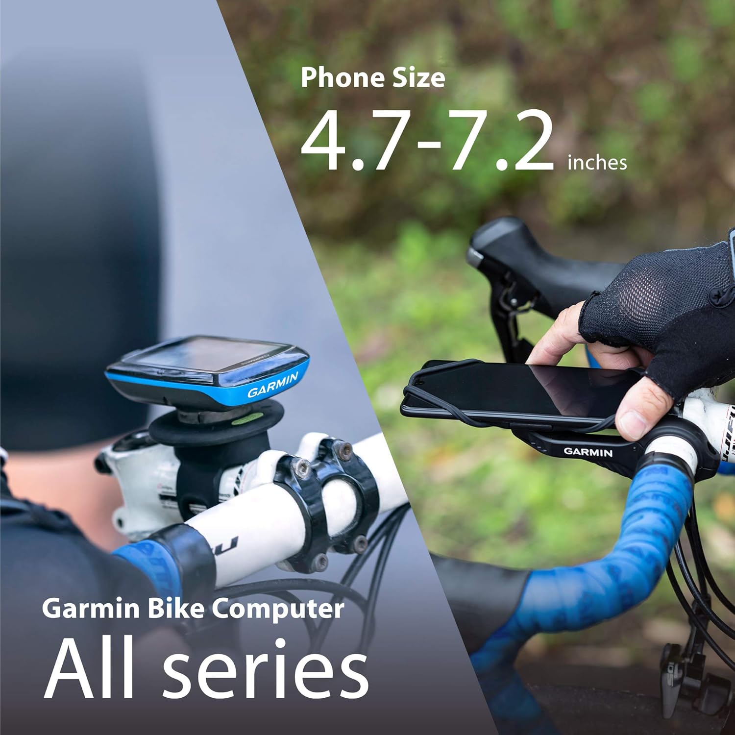 Bone Bike Tie Connect Kit, 360° Rotation Universal Bike & Motorcycle Phone Mount for Universal Stem & Handlebar, Fits 4.7"-7.2" Phones for iPhone 12 11 Pro Max Mini Samsung Galaxy S20 and More
