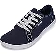 WHITIN Women's Canvas/Leather Barefoot Shoes | Wide Width Minimalist Sneakers | Classic Fit Low Top