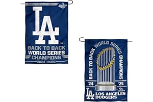 WINCRAFT Los Angeles Dodgers 2025 Back to Back World Champions Series Double Sided Garden Flag