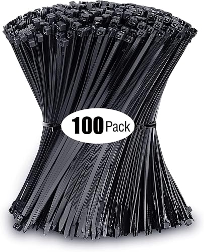 Cable Zip Ties Heavy Duty 12 Inch, Premium Plastic Wire Ties with 45 Pounds Tensile Strength, Self-Locking Black Nylon Zip Ties for Indoor and Outdoor