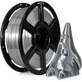 Flashforge 3D Printer Filament Silk PLA 1.75mm 1kg Spool-Dimensional Accuracy +/- 0.02mm (Silver)
