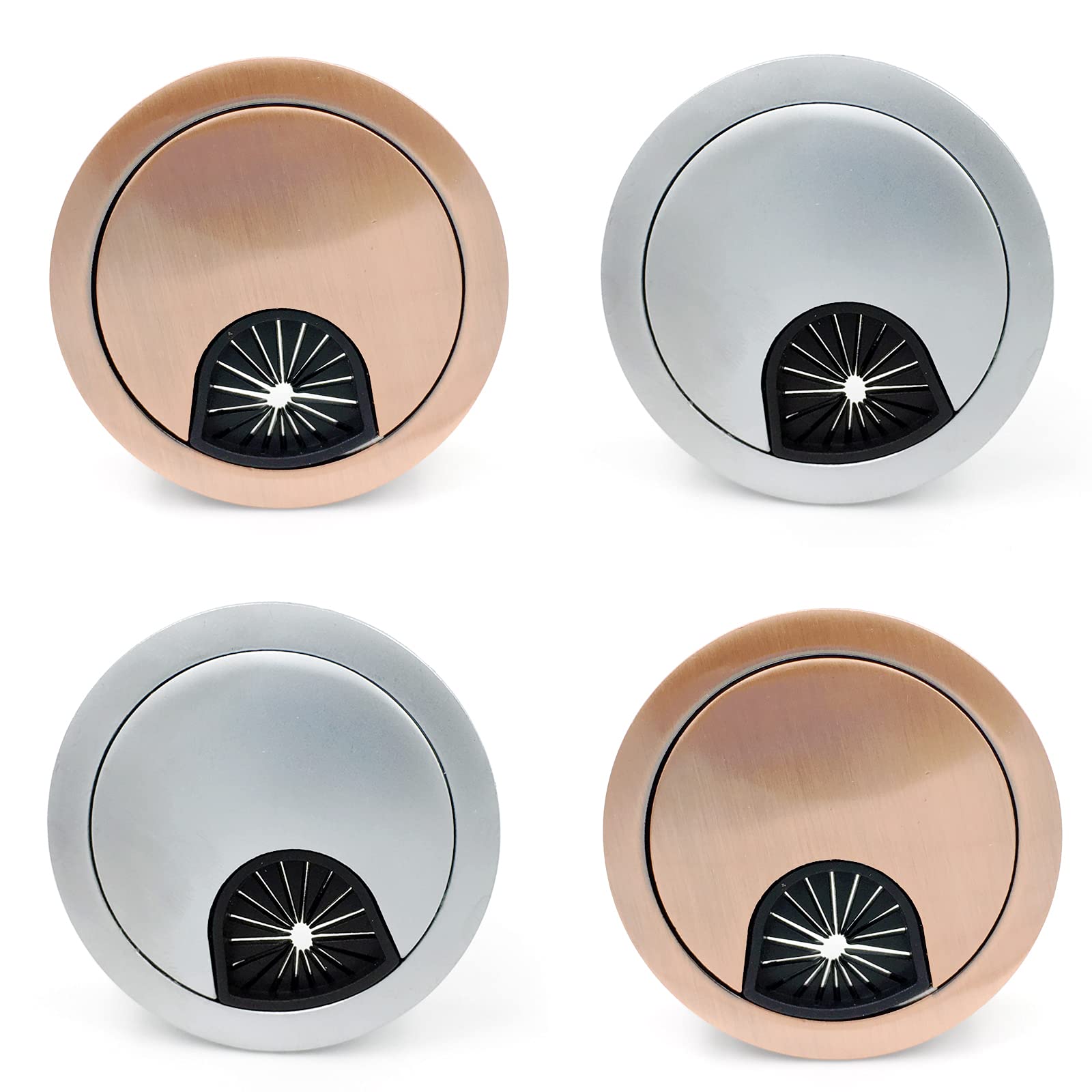 Photo 1 of 2 Inch Metal Desk Cable Grommet Hole Covers for Wires Cover Wire Insert Furniture Grommets Table Grommet(4 Pcs)