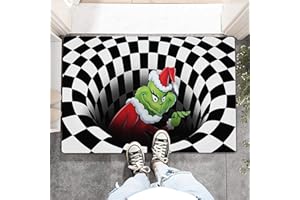Gaukomzs 3D Illusion Doormat,Halloween and Christmas Non-Slip Visual Door Mat,for Christmas Indoor Outdoor Home Party(31.5"X19.6")
