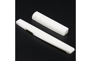 Acantha 1 Set of 6 String Guitar Bridge Saddle and Nut Made of Real Bone,Acoustic Guitar Bone Bridge Saddle and Nut,Guitar Bone Saddle Guitar Bone Nut For Acoustic Folk Guitar