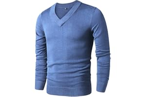 LTIFONE Sweaters for Men, Mens V Neck Sweater Slim Fit Comfortably Knitted Long Sleeve Casual Business Pullover Dress Sweater
