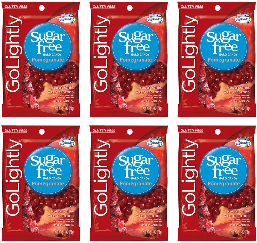 Hillside Candy Sugar Free Peg Bags - Chof-K Kosher - Pomegranate Hard Candy - 6 Pack (3.5 oz each)