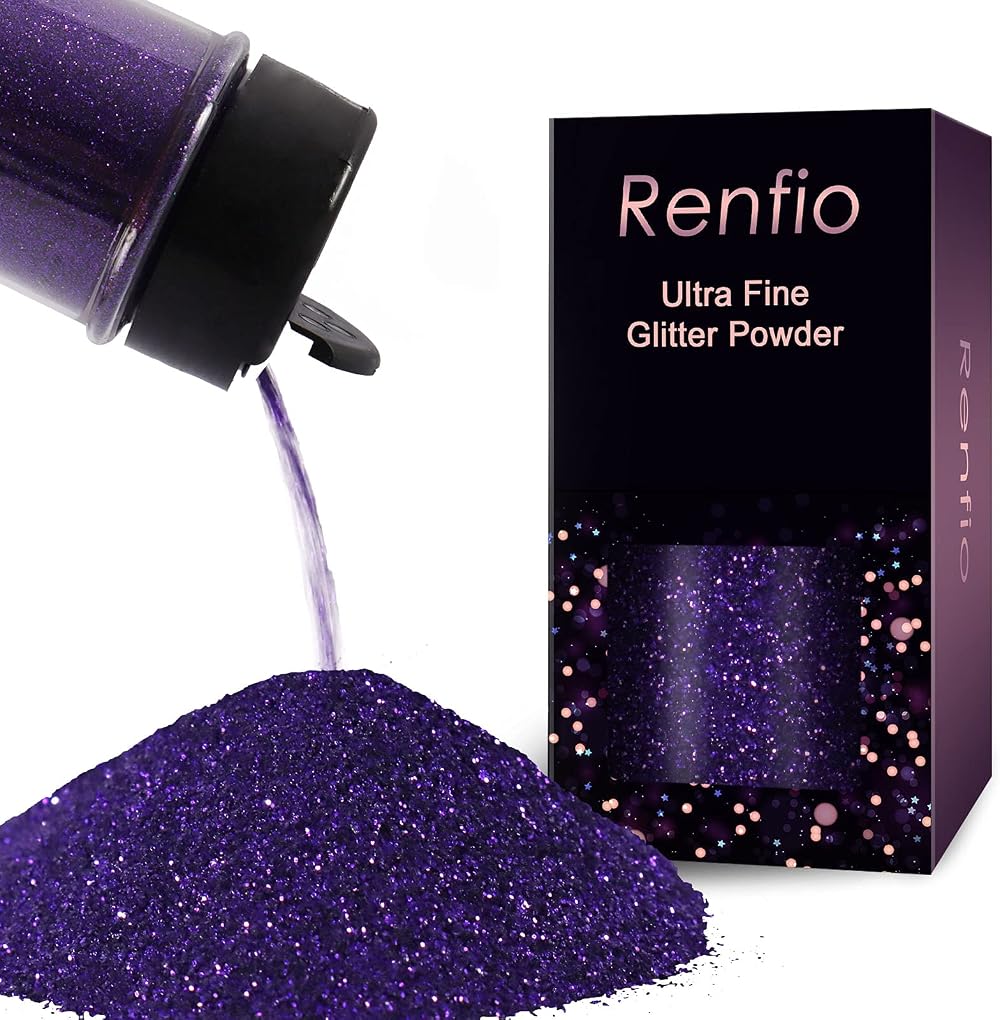 Renfio Ultra Fine Glitter Powder Violet 50g Resin Craft Flakes