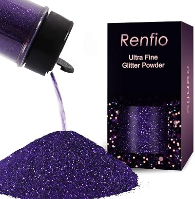 Renfio Ultra Fine Glitter Powder Violet 50g Resin Craft Flakes