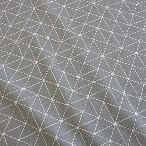 Stoff Meterware wasserdicht grau Origami weiß Linien Wachstuch Tischdecke abwaschbar