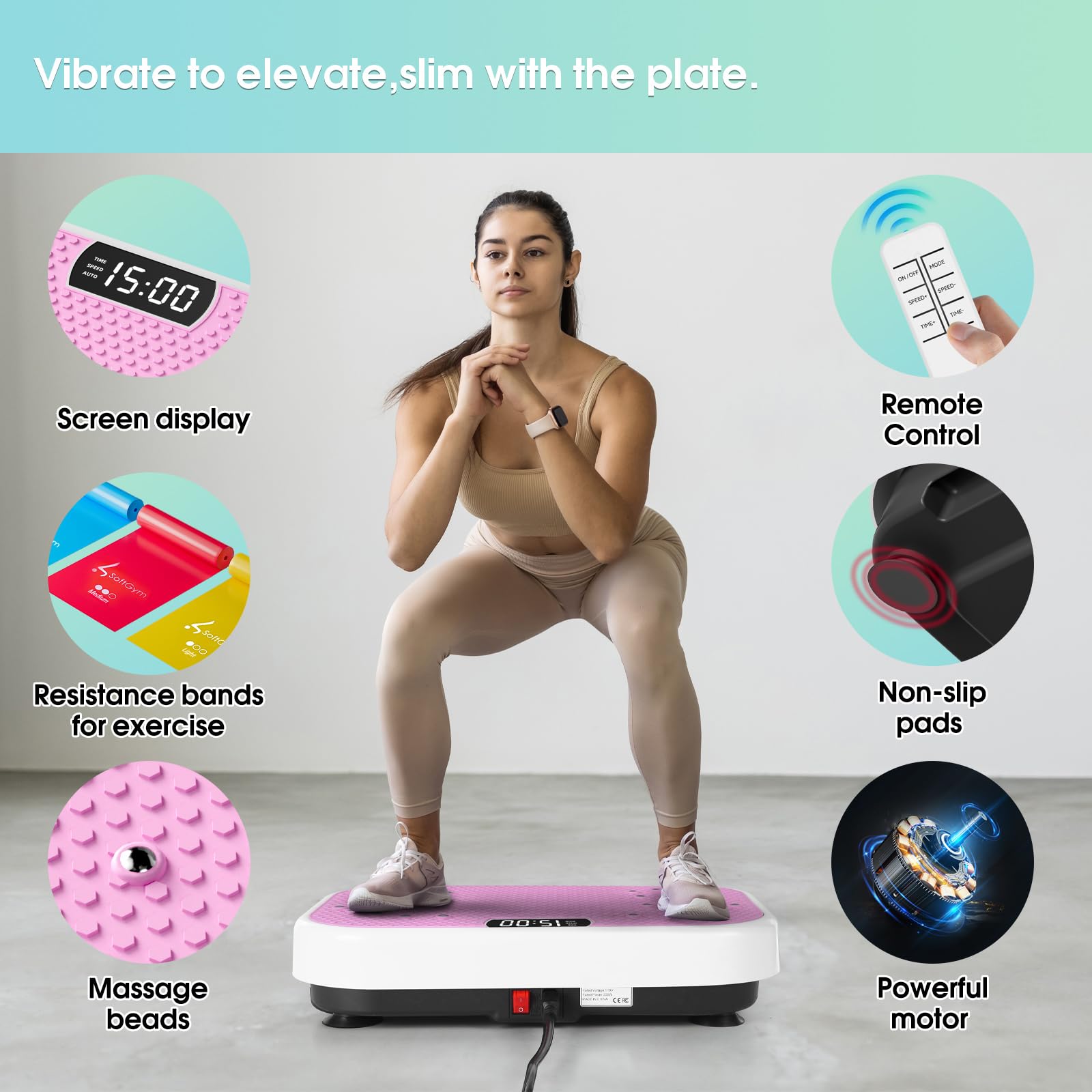 SoftGym Vibration Plate Exercise Machine for