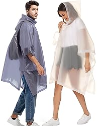 Borogo 2 Pack Rain Ponchos for Adults Reusable