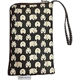 Women Universal Phone Wristlet Wallet Pouch, Tainada Dual Slots Zipper Purse Carry Case Bag for iPhone 17/16, 17/16 Pro Max, Air, 16e, 16/15 Plus; Samsung S25+, S24, A56, Z Fold7 (Hippo Pattern Black)