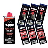 Zippo Gift Set - 4 Fl.oz Fluid Fuel and 3 Wick Card