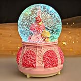Snow Globes,Music Box Gifts for Girl,Eiffel Tower Music Snowglobes with LED Lights,Snow Fall Effect,Decoration Glass Ball for Kids Room Birthday for 5-16 Year Old Girls