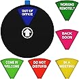 6 Options Office Door Signs, Out of Office, Working Remotely, Back Soon, In a Meeting, Do Not Disturb, Come in Welcome Sign, Office Privacy Sign That Lets Others Know Your Status (6inch,Black)